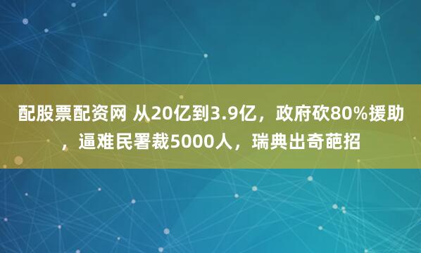 配股票配资网 从20亿到3.9亿，政府砍80%援助，逼难民署裁5000人，瑞典出奇葩招